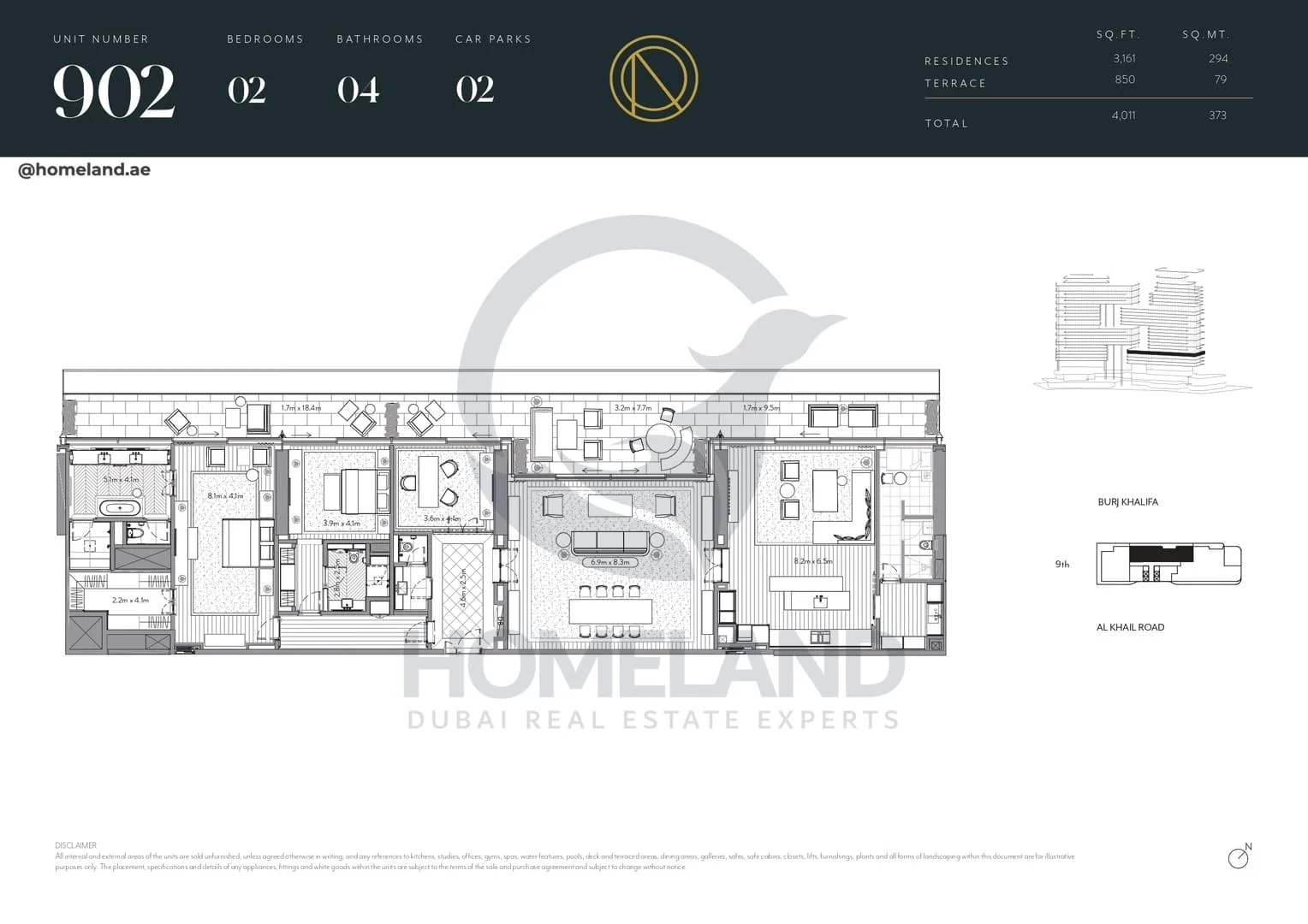 The Residences Dorchester Collection, 2BR, Unit 902, Level 9, 4011 SQFT