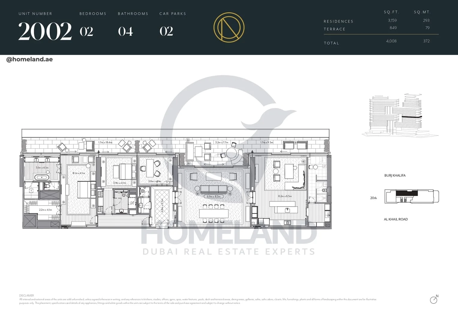 The Residences Dorchester Collection, 2BR, Unit 2002, Level 20, 4008 SQFT