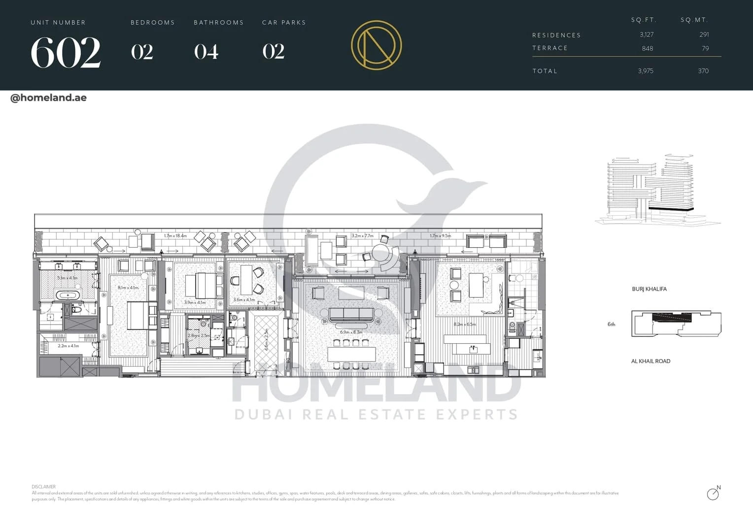 The Residences Dorchester Collection, 2BR, Unit 602, Level 6, 3975 SQFT