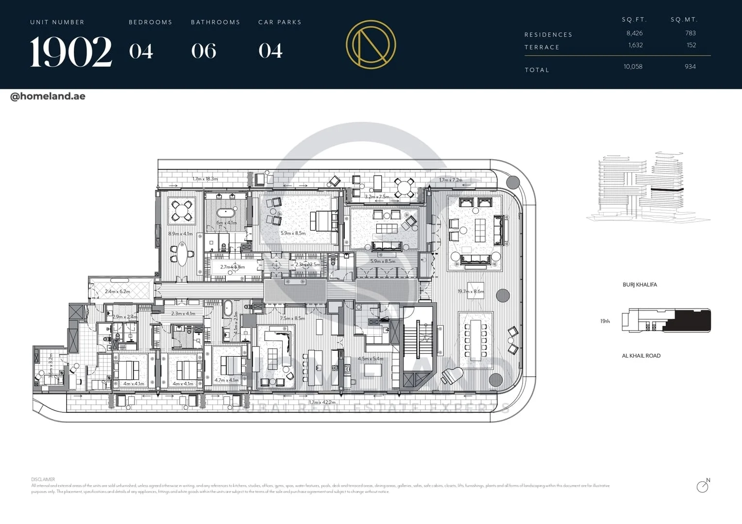 The Residences Dorchester Collection, 4BR, Unit 1902, Level 19, 10058 SQFT