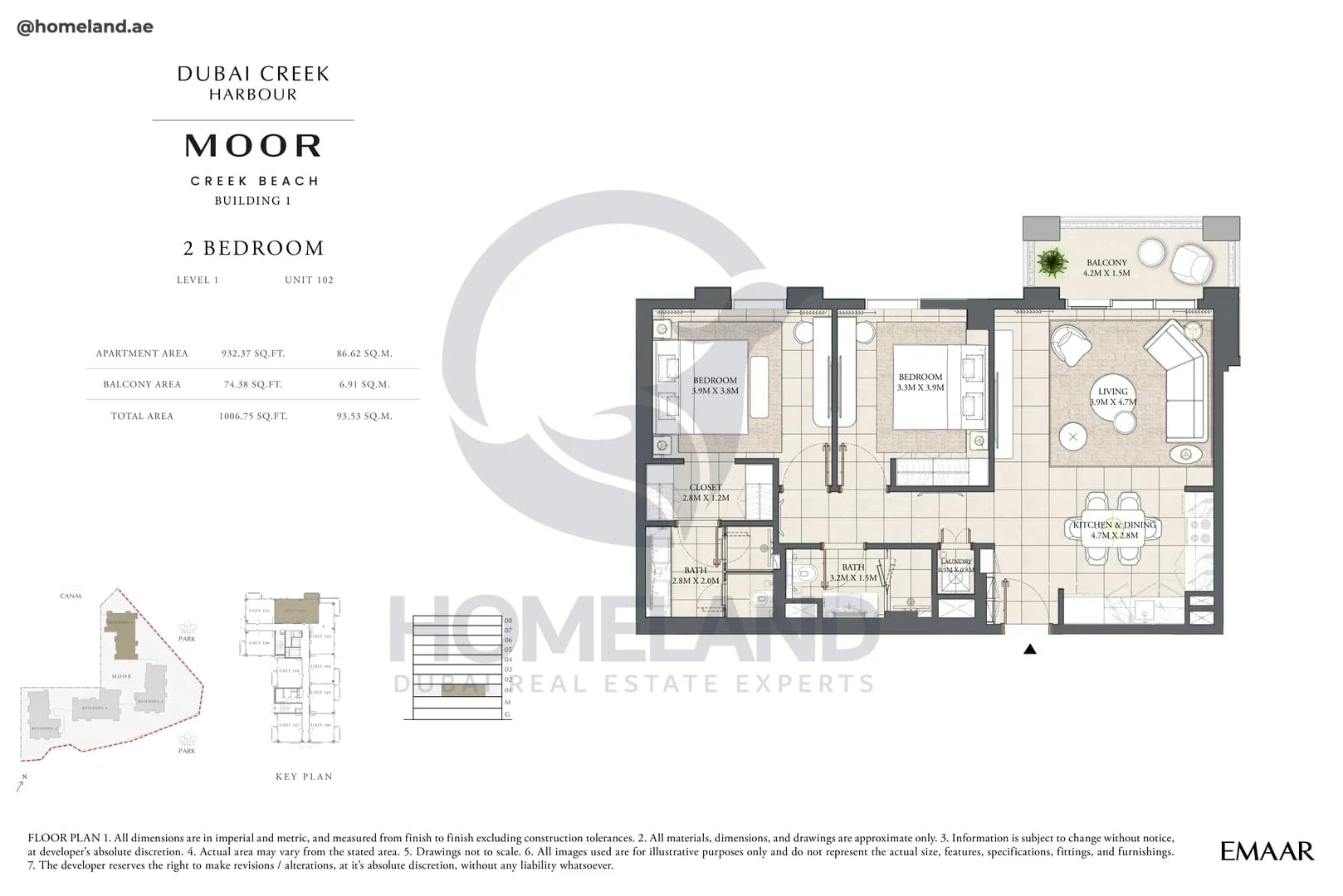 Moor Creek Beach, Building 1, 2BR, Level 1, Unit 102, 1006 SQFT