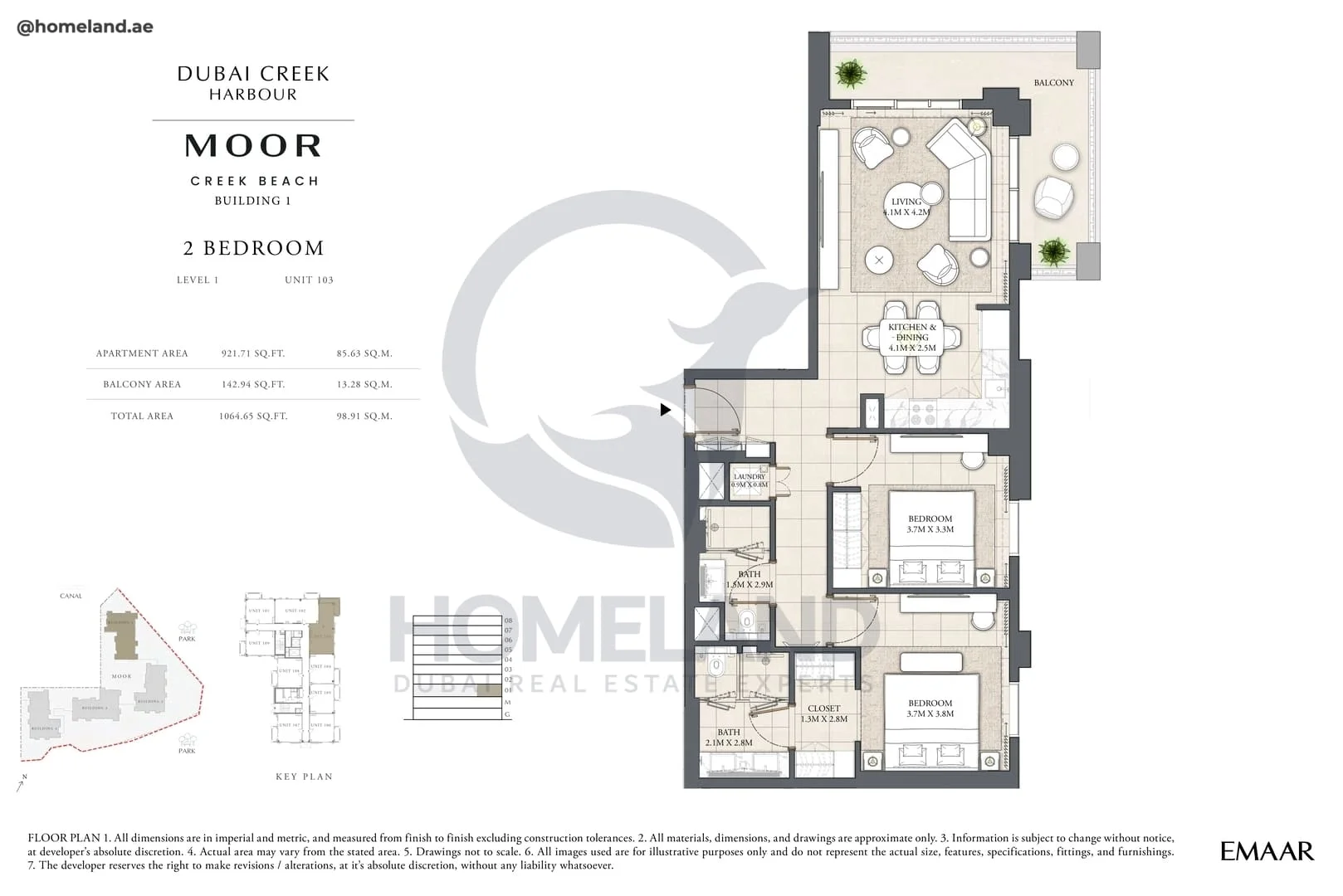 Moor Creek Beach, Building 1, 2BR, Level 1, Unit 103, 1064 SQFT