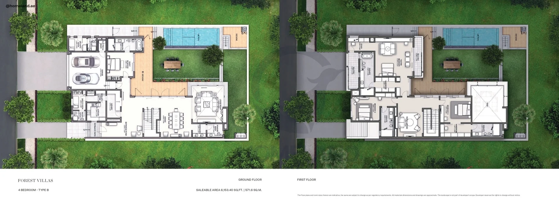 Sobha Hartland Estate, Forest Villas, 4BR, Type B, Level GF-1st, 6153 SQFT