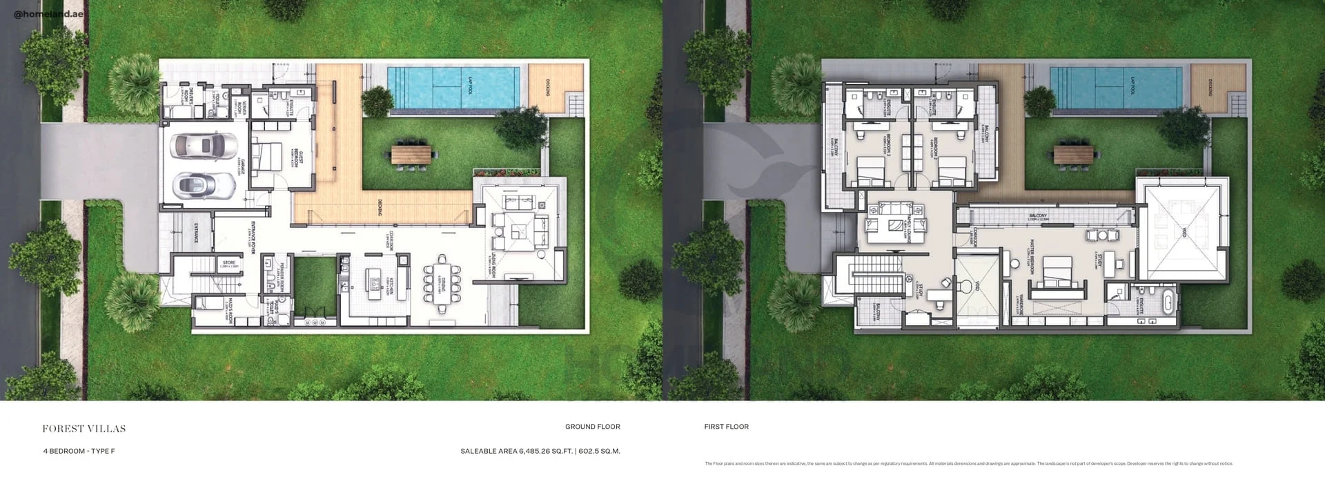 Sobha Hartland Estate, Forest Villas, 4BR, Type F, Level GF-1st, 6485 SQFT