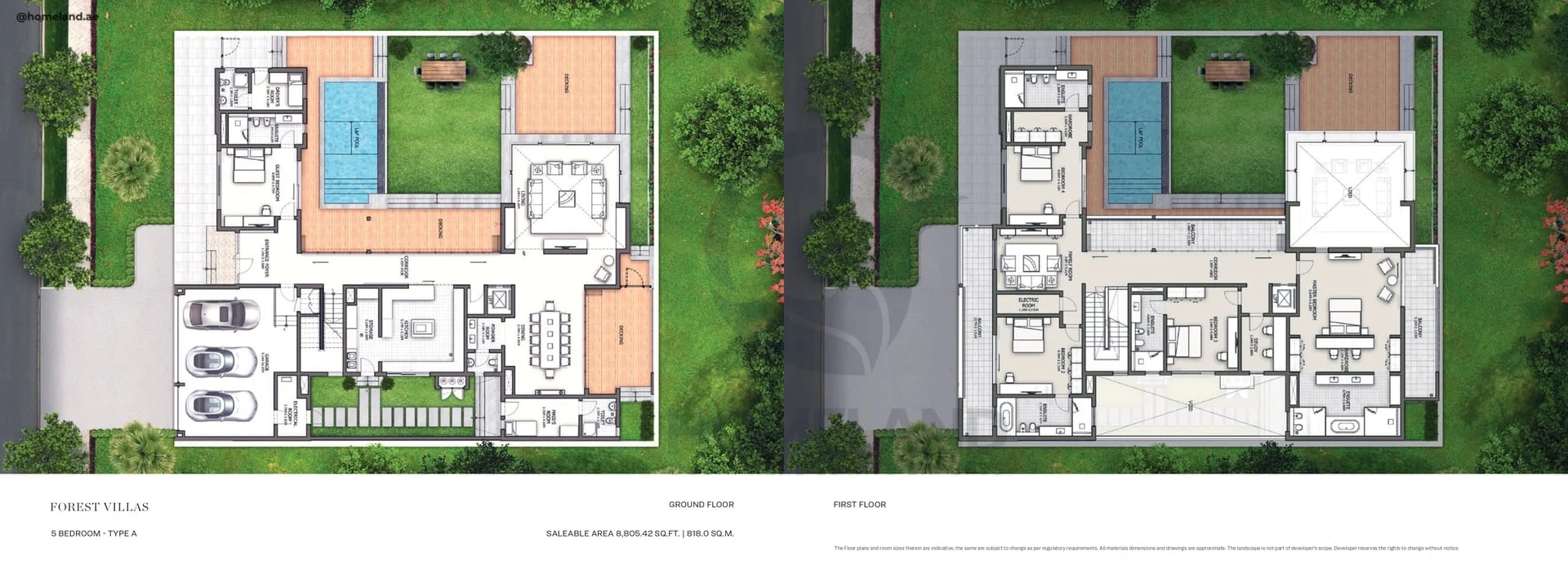 Sobha Hartland Estate, Forest Villas, 5BR, Type A, Level GF-1st, 8805 SQFT