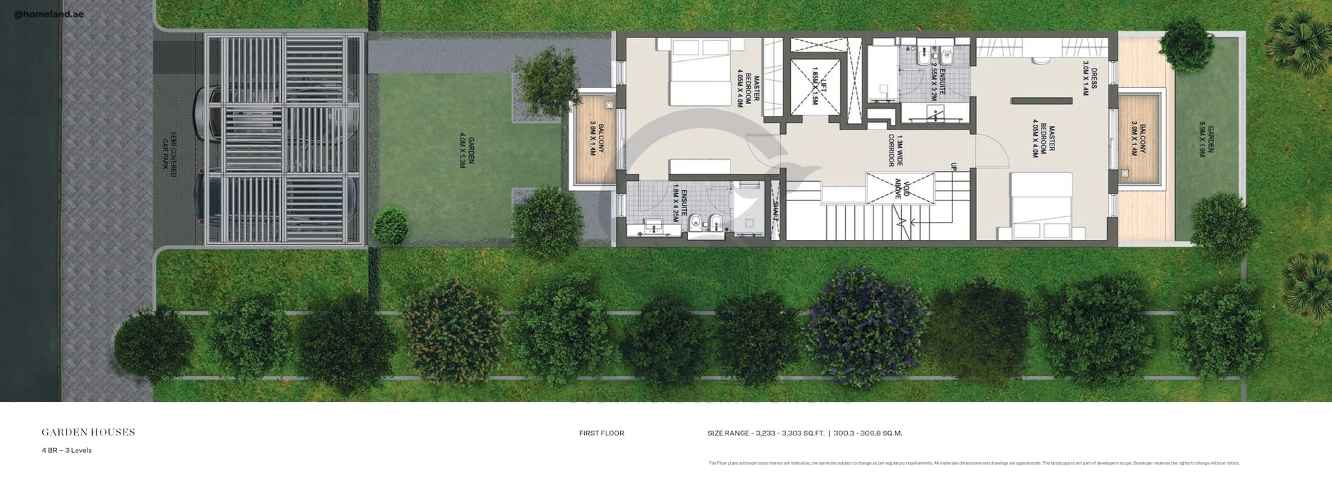 Sobha Hartland Estate, Garden Houses, 4BR, Level 1st, 3303 SQFT