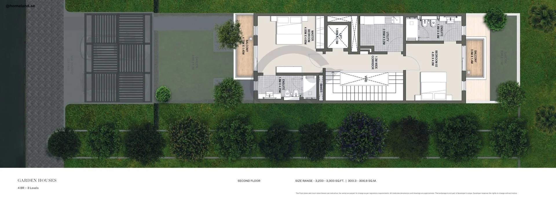 Sobha Hartland Estate, Garden Houses, 4BR, Level 2nd, 3303 SQFT