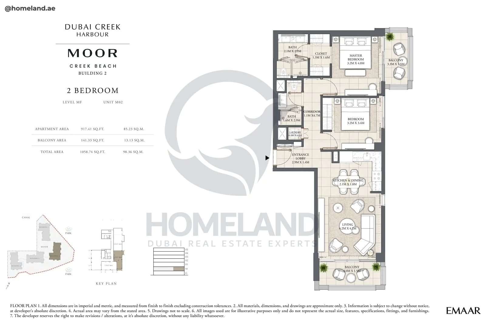 Moor Creek Beach, Building 2, 2BR, Level MF, Unit M02, 1058 SQFT