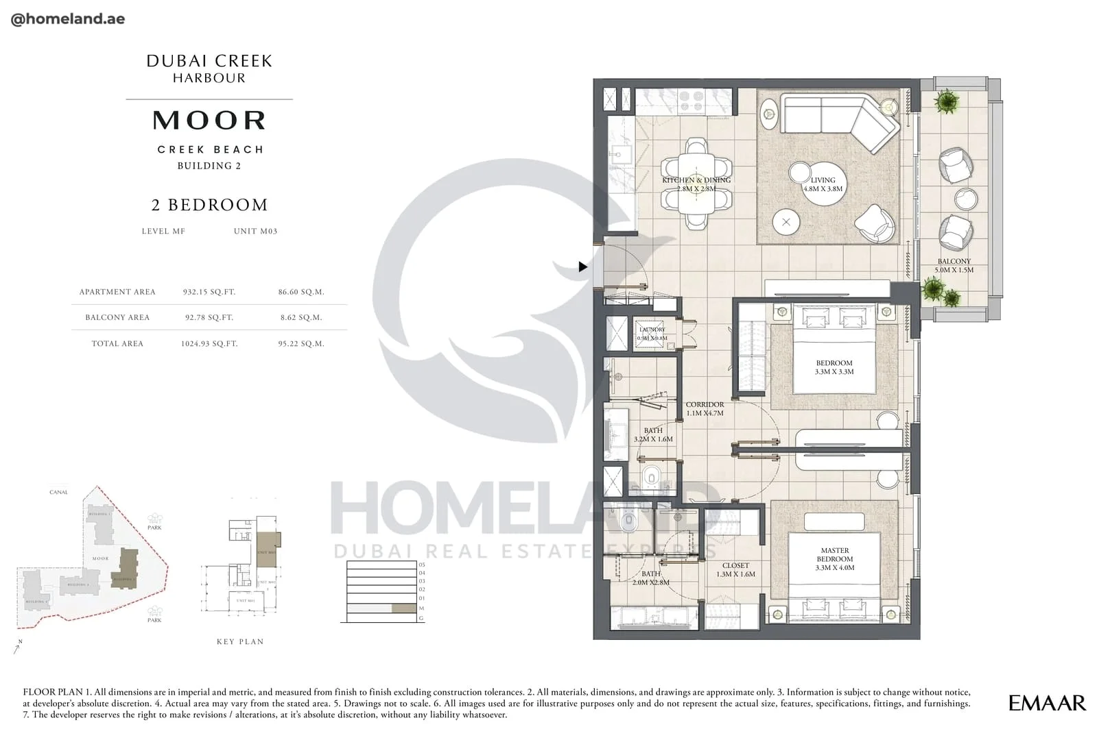 Moor Creek Beach, Building 2, 2BR, Level MF, Unit M03, 1024 SQFT