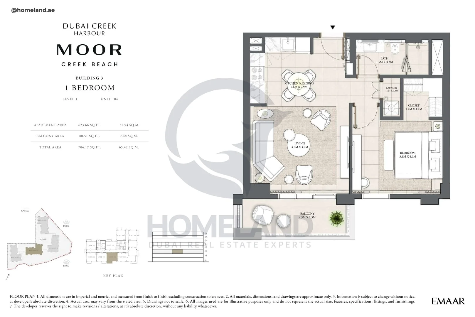 Moor Creek Beach, Building 3, 1BR, Level 1, Unit 104, 704 SQFT