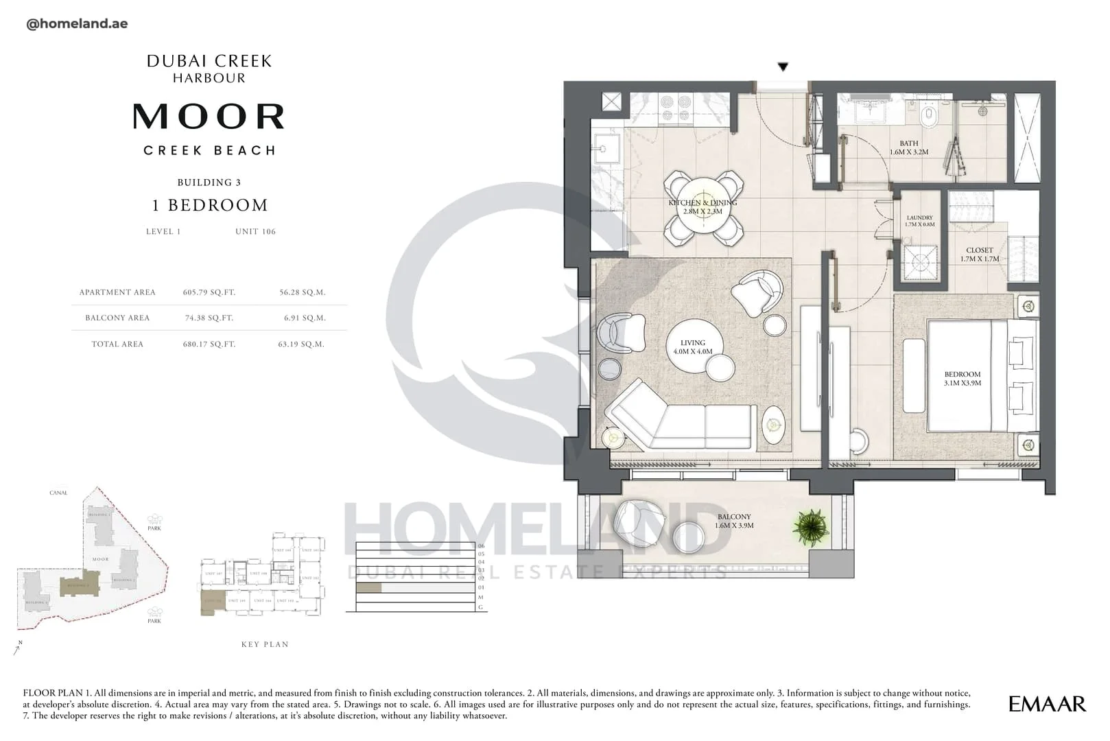 Moor Creek Beach, Building 3, 1BR, Level 1, Unit 106, 680 SQFT