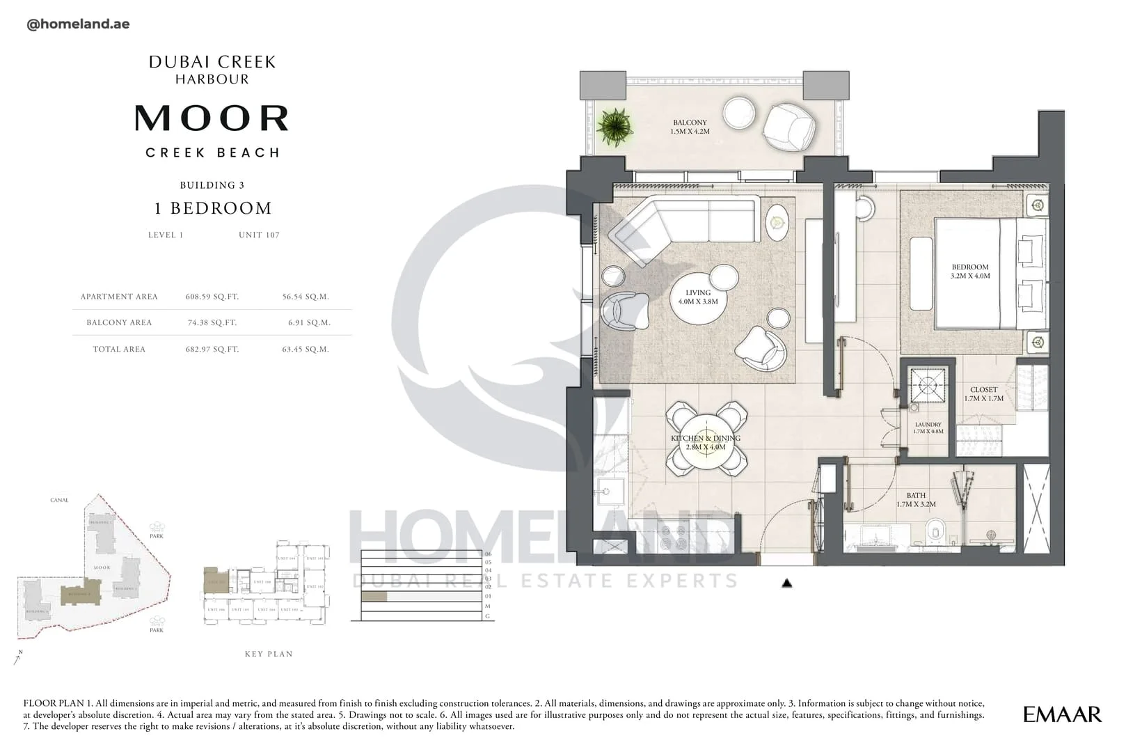 Moor Creek Beach, Building 3, 1BR, Level 1, Unit 107, 682 SQFT