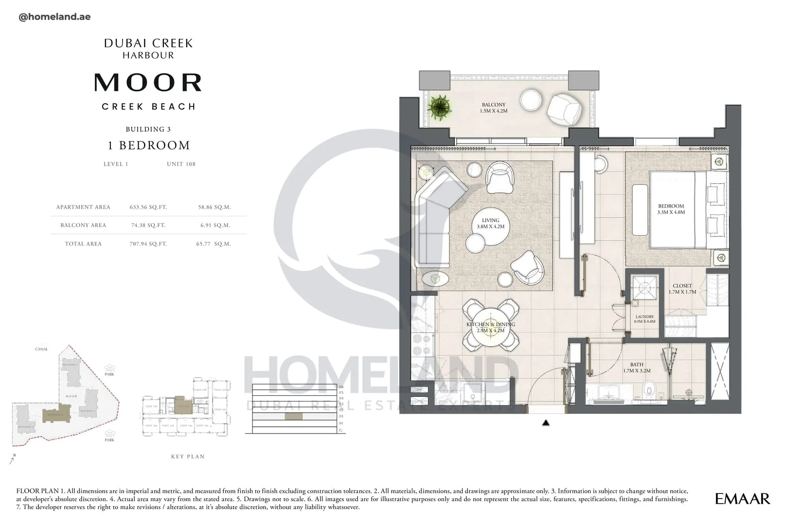 Moor Creek Beach, Building 3, 1BR, Level 1, Unit 108, 707 SQFT