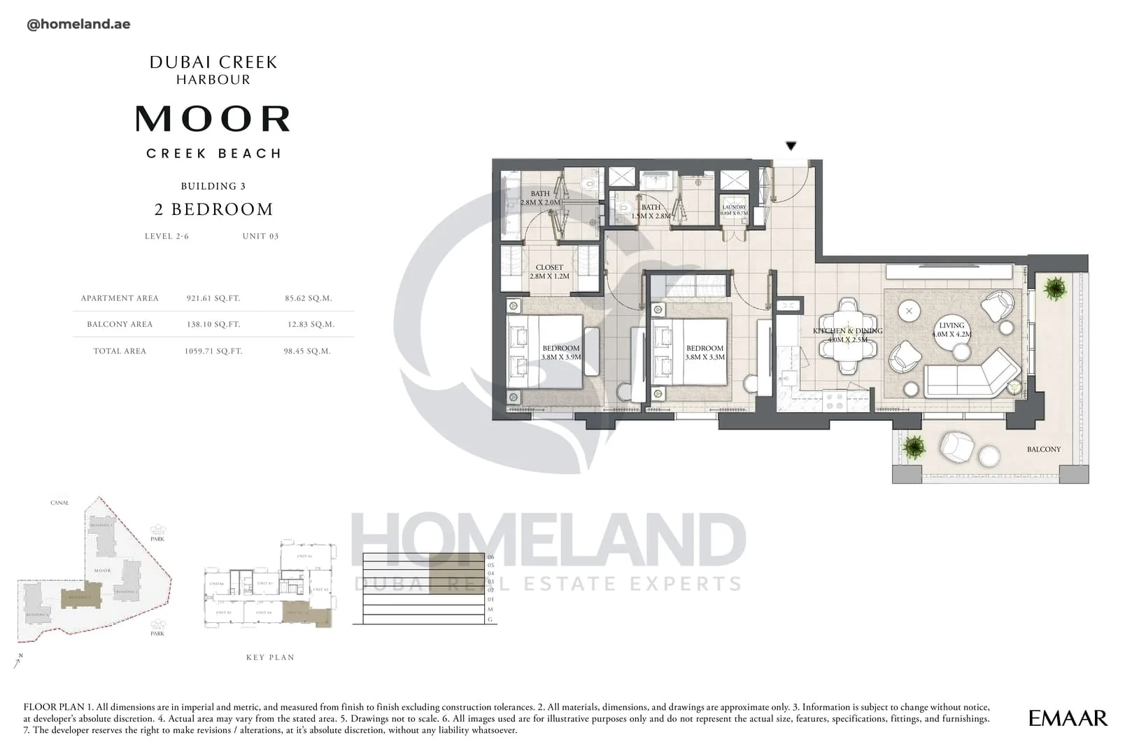 Moor Creek Beach, Building 3, 2BR, Level 2 to 6, Unit 03, 1059 SQFT