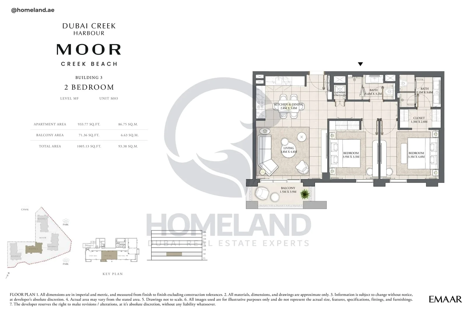 Moor Creek Beach, Building 3, 2BR, Level MF, Unit M03, 1005 SQFT