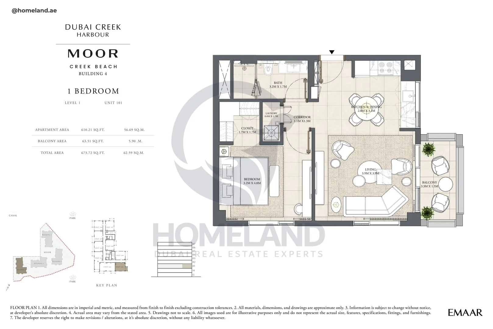 Moor Creek Beach, Building 4, 1BR, Level 1, Unit 101, 673 SQFT