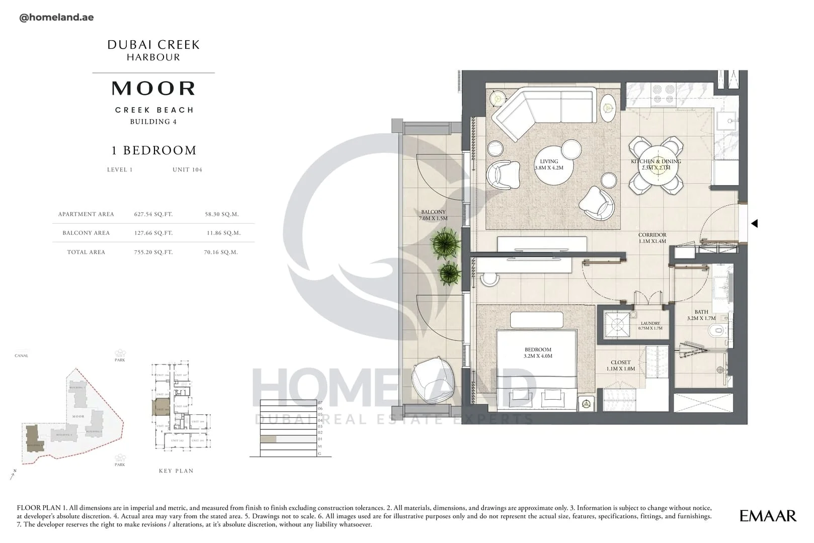 Moor Creek Beach, Building 4, 1BR, Level 1, Unit 104, 755 SQFT