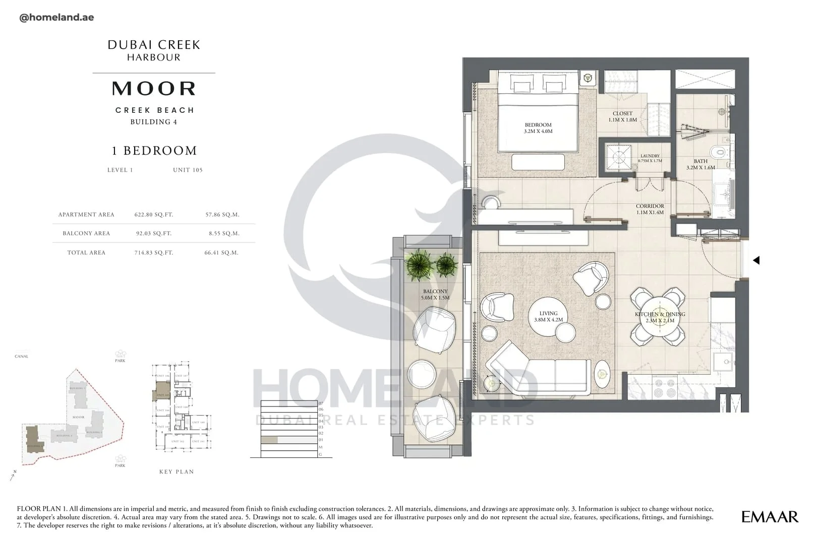 Moor Creek Beach, Building 4, 1BR, Level 1, Unit 105, 714 SQFT