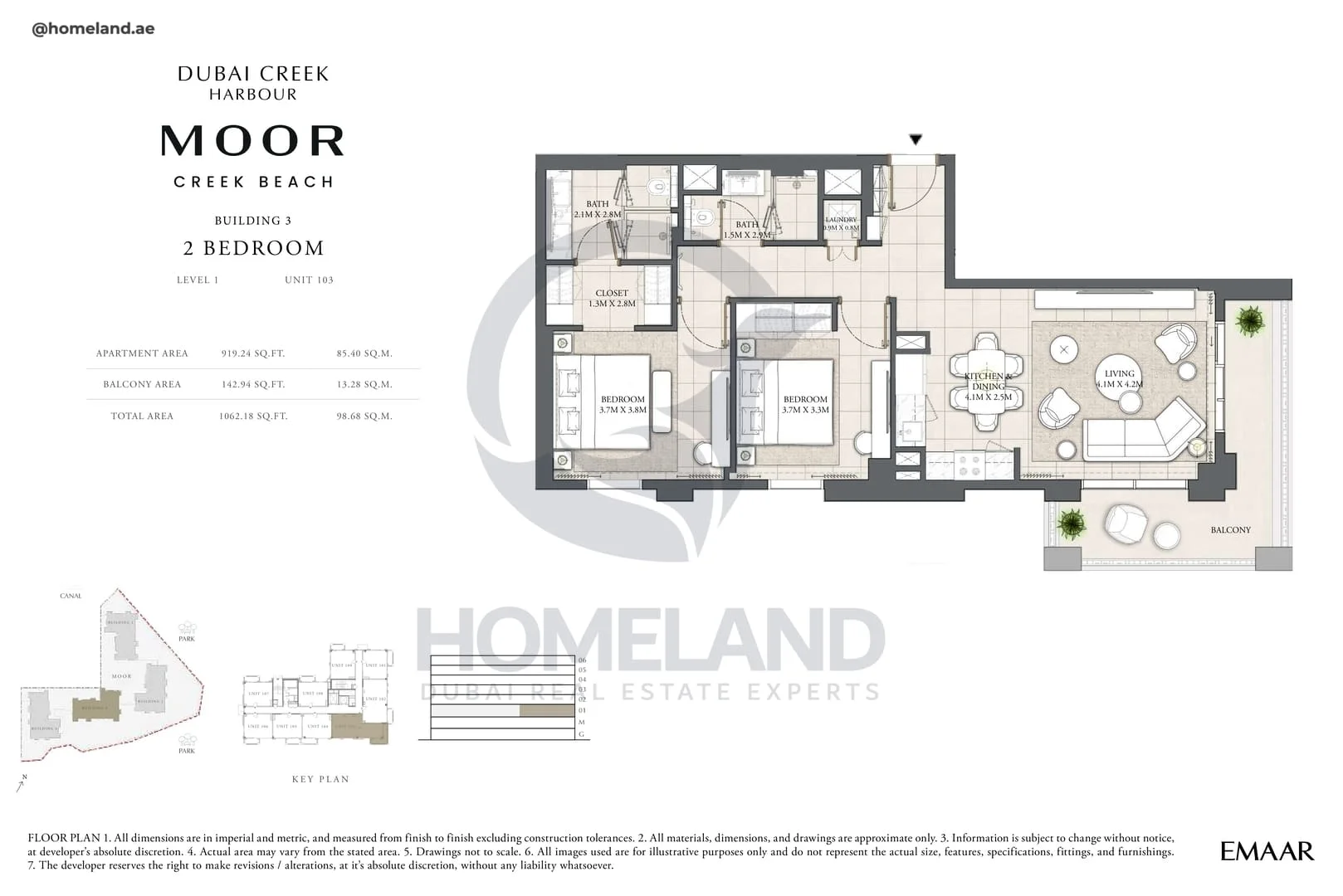 Moor Creek Beach, Building 3, 2BR, Level 1, Unit 103, 1062 SQFT
