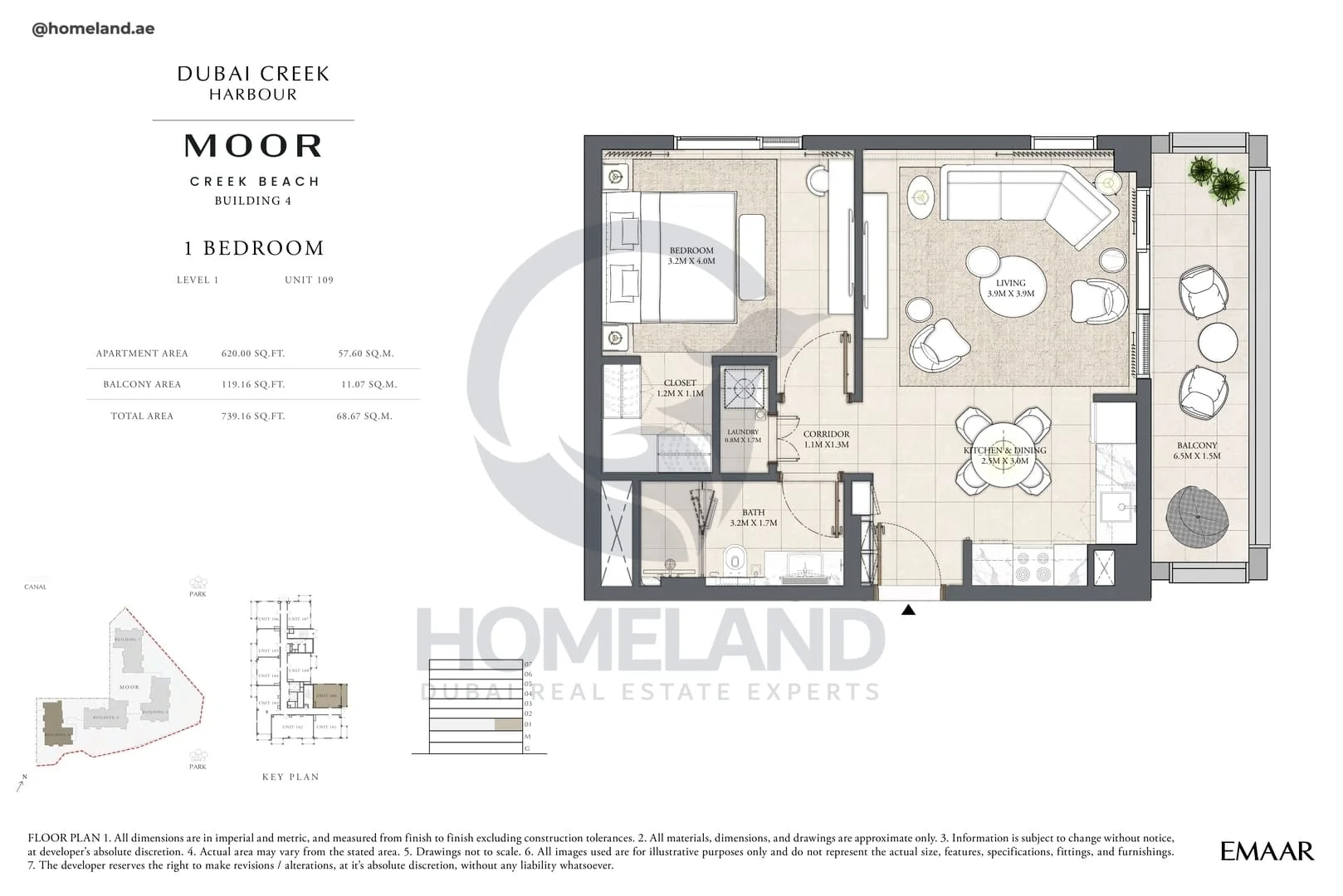 Moor Creek Beach, Building 4, 1BR, Level 1, Unit 109, 739 SQFT