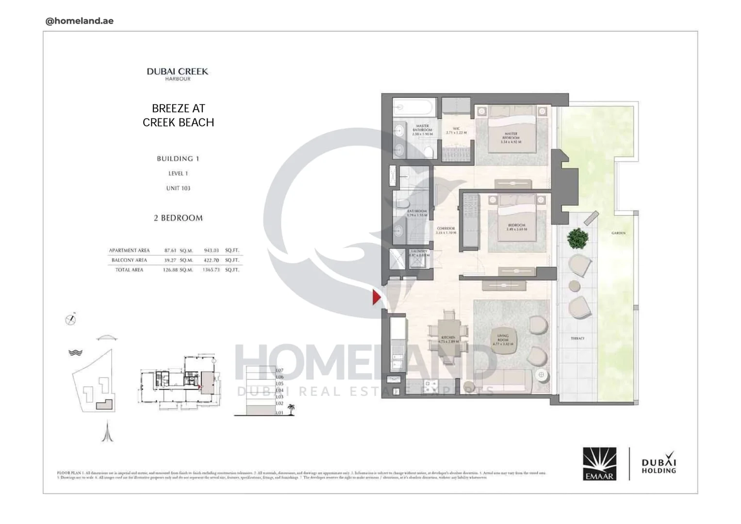 Breeze Creek Beach, Building 1, 2BR, Level 1, Unit 103, 1365 SQFT