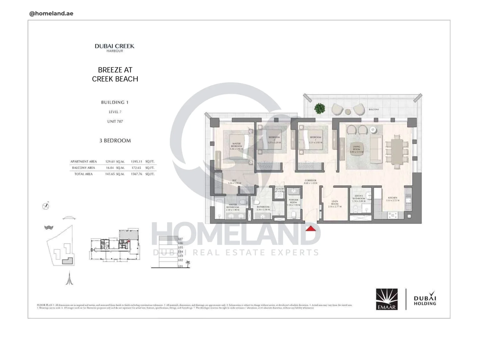 Breeze Creek Beach, Building 1, 3BR, Level 7, Unit 707, 1367 SQFT
