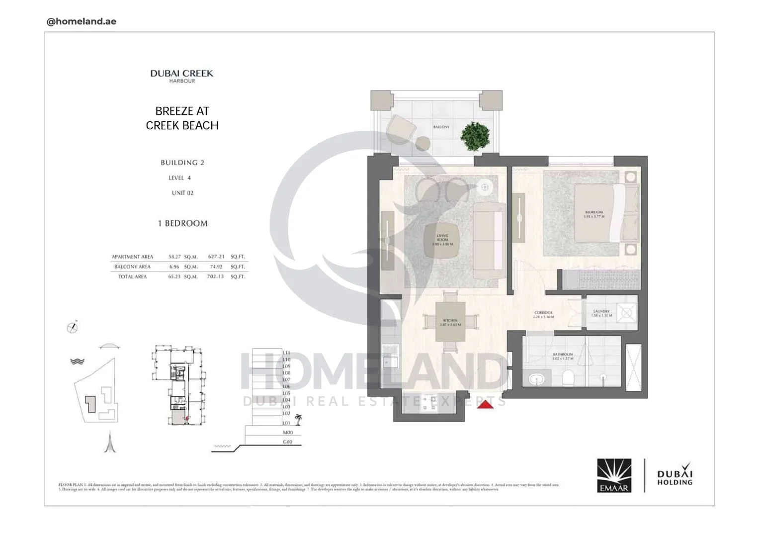 Breeze Creek Beach, Building 2, 1BR, Level 4, Unit 02, 702 SQFT