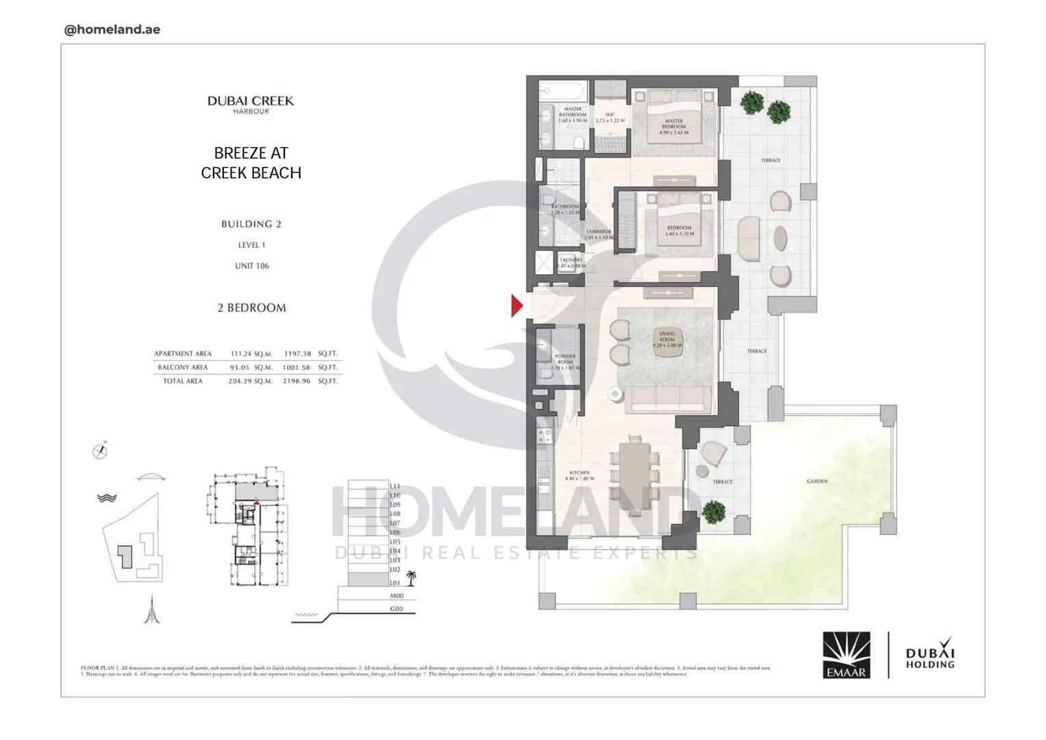 Breeze Creek Beach, Building 2, 2BR, Level 1, Unit 106, 2198 SQFT