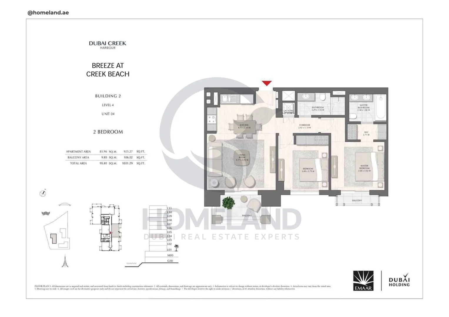 Breeze Creek Beach, Building 2, 2BR, Level 4, Unit 04, 1031 SQFT