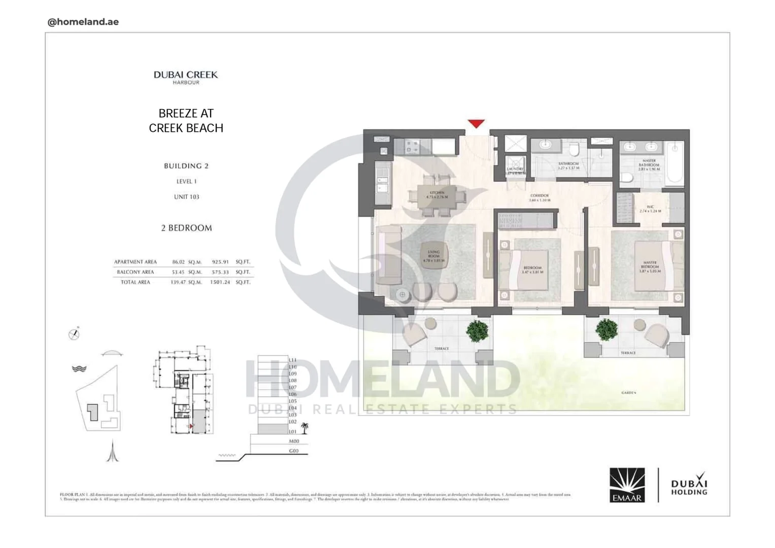 Breeze Creek Beach, Building 2, 2BR, Level 1, Unit 103, 1501 SQFT