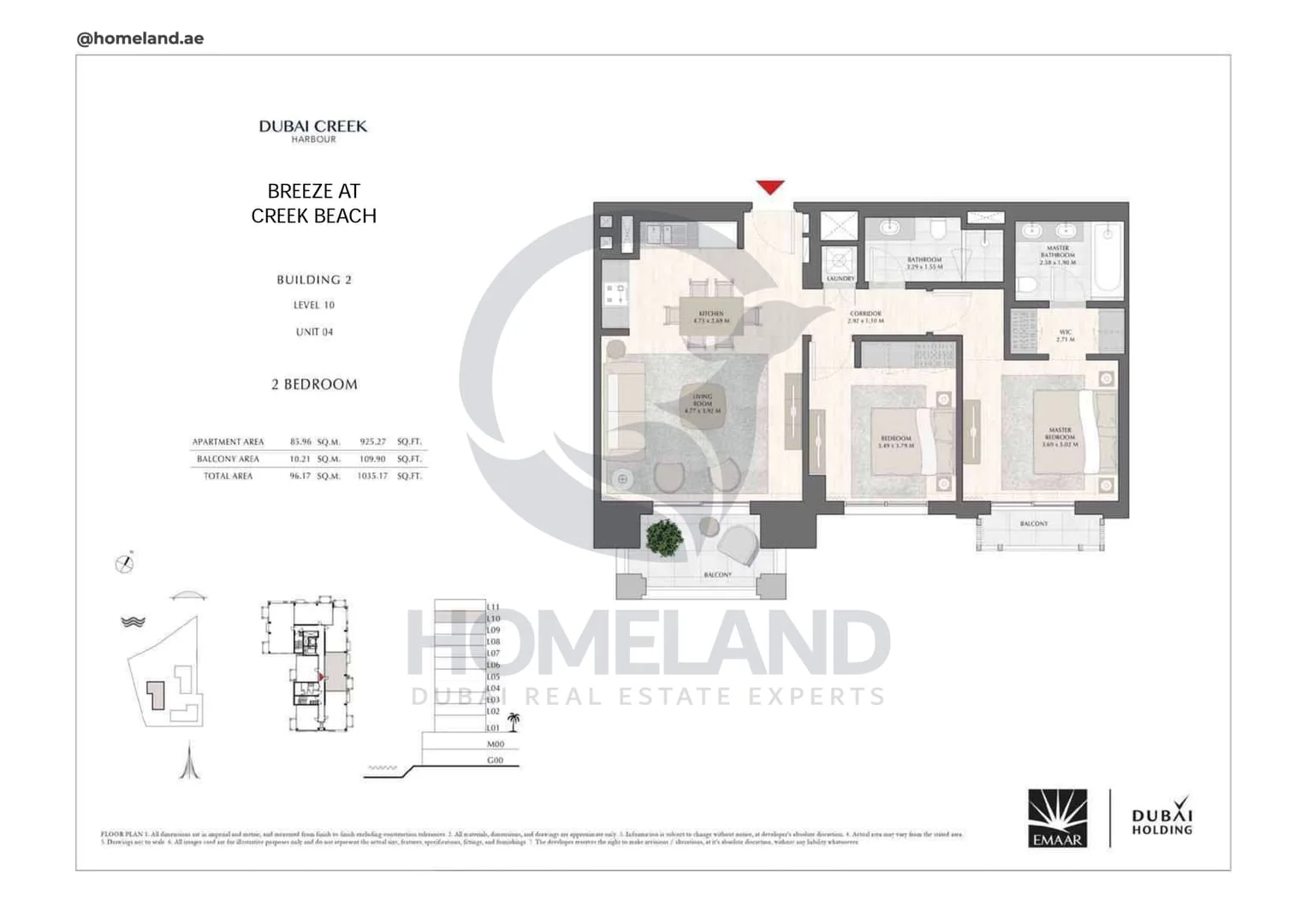 Breeze Creek Beach, Building 2, 2BR, Level 10, Unit 04, 1035 SQFT