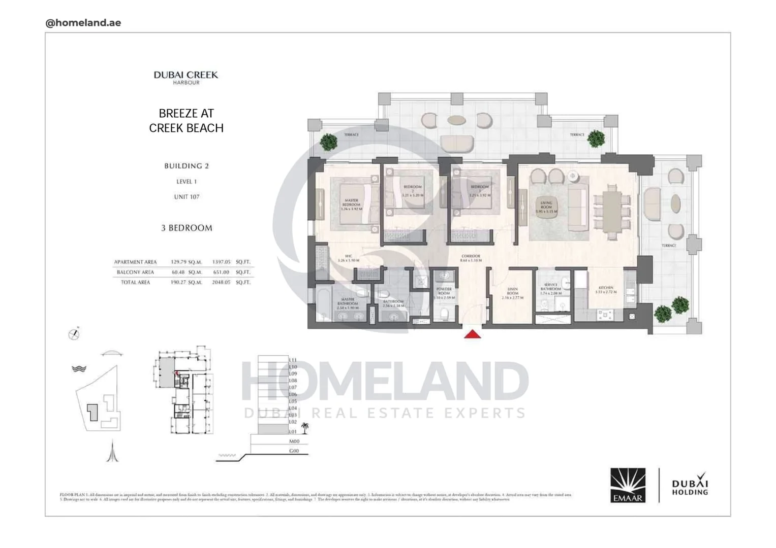 Breeze Creek Beach, Building 2, 3BR, Level 1, Unit 107, 2048 SQFT