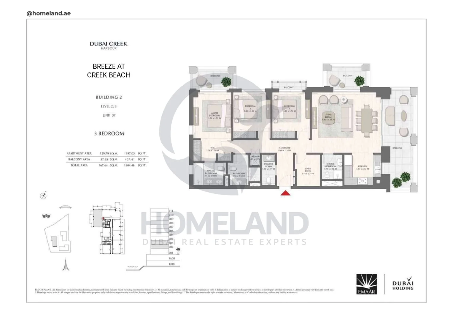 Breeze Creek Beach, Building 2, 3BR, Level 2-3, Unit 07, 1804 SQFT