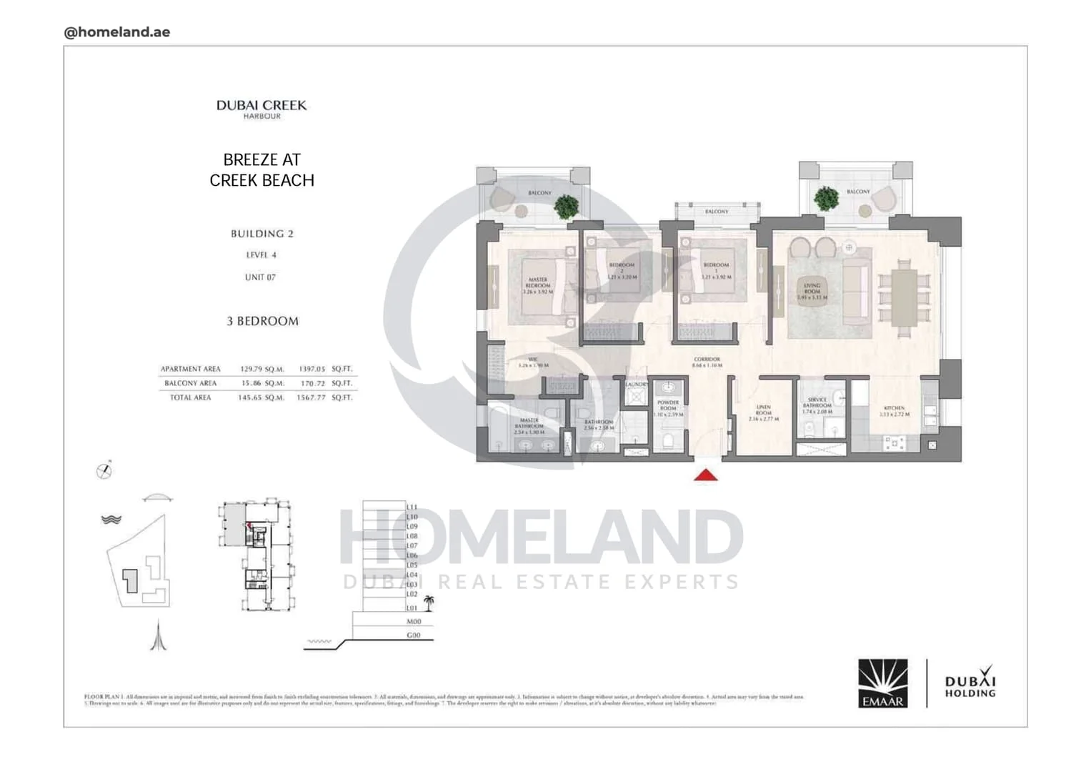 Breeze Creek Beach, Building 2, 3BR, Level 4, Unit 07, 1567 SQFT