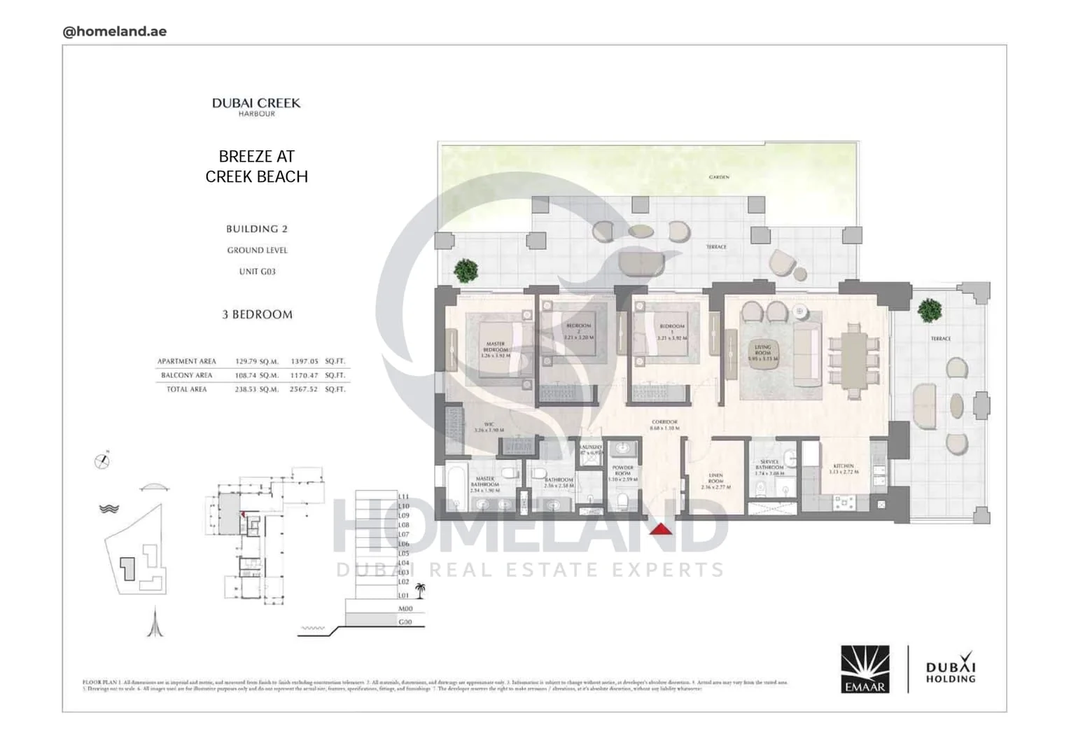 Breeze Creek Beach, Building 2, 3BR, Level Ground, Unit G03, 2567 SQFT