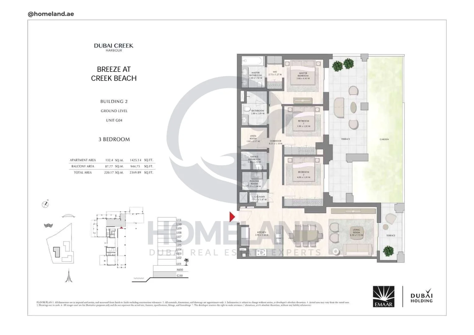 Breeze Creek Beach, Building 2, 3BR, Level Ground, Unit G04, 2369 SQFT