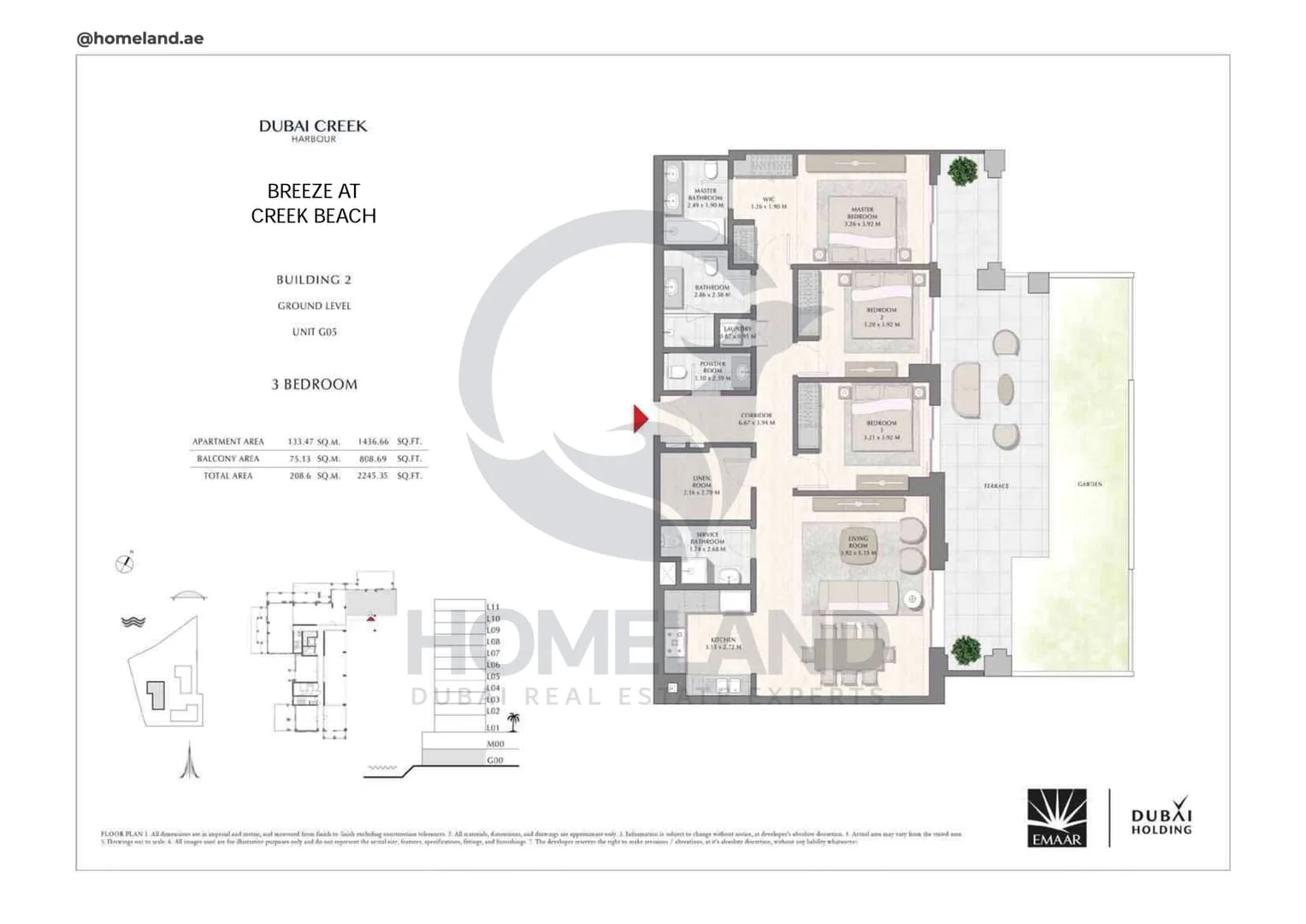 Breeze Creek Beach, Building 2, 3BR, Level Ground, Unit G05, 2245 SQFT