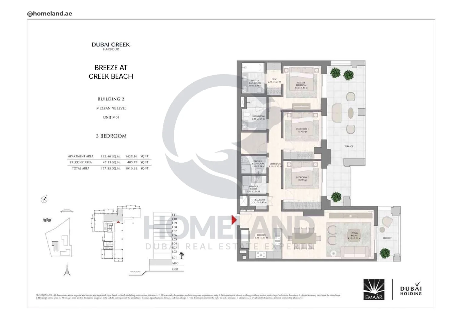 Breeze Creek Beach, Building 2, 3BR, Level Mezzanine, Unit M04, 1910 SQFT