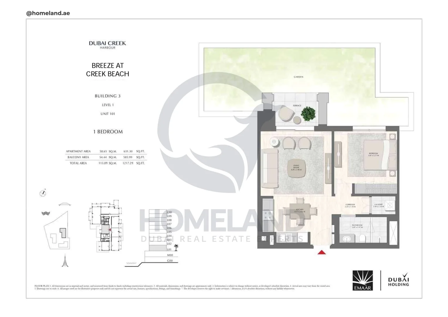 Breeze Creek Beach, Building 3, 1BR, Level 1, Unit 101, 1217 SQFT