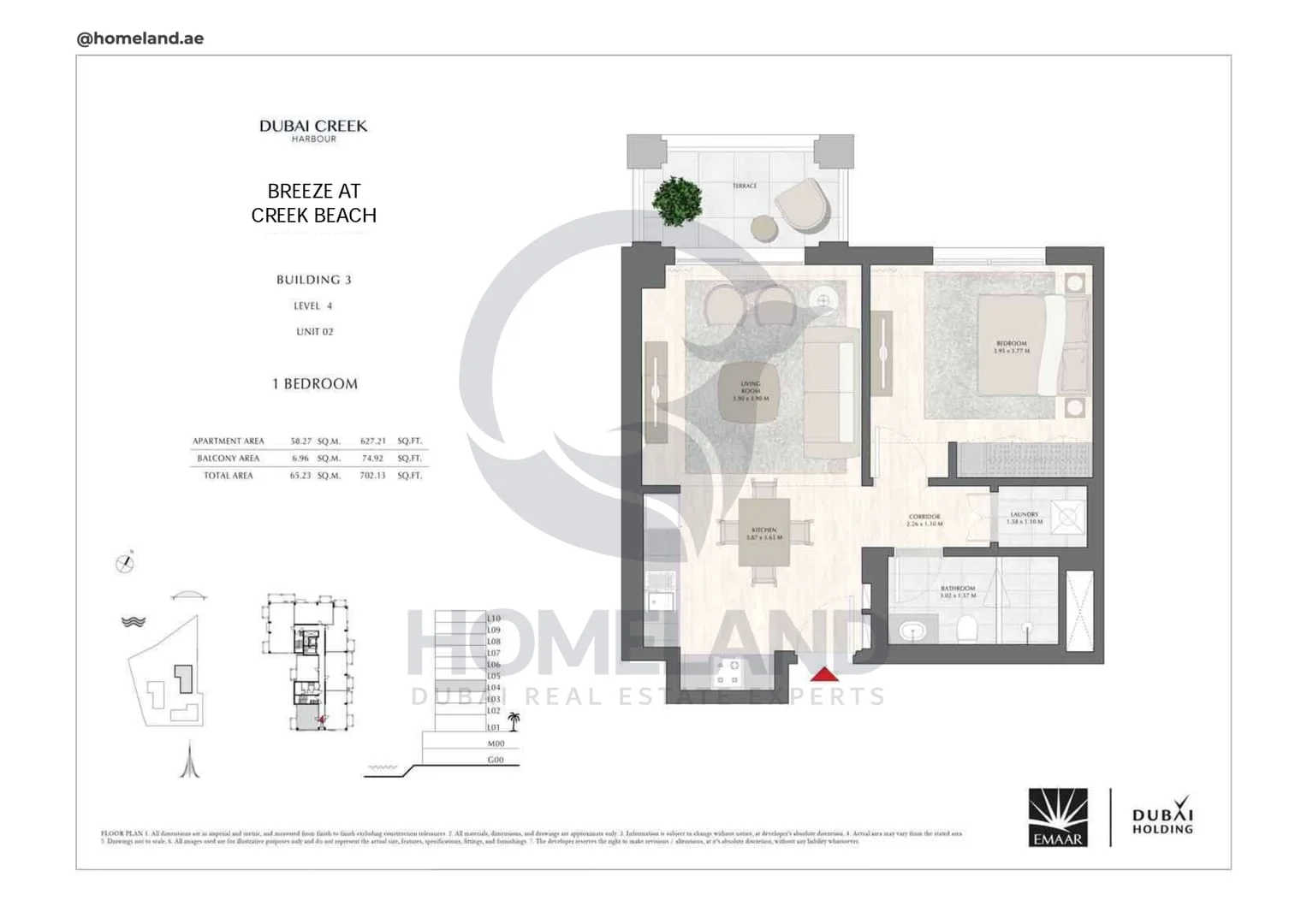 Breeze Creek Beach, Building 3, 1BR, Level 4, Unit 02, 702 SQFT