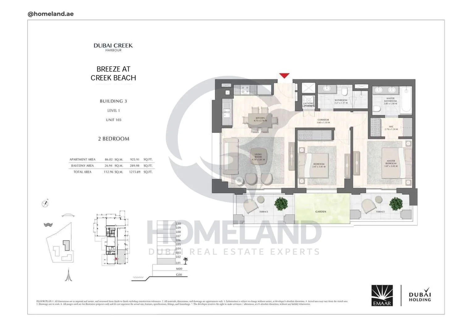 Breeze Creek Beach, Building 3, 2BR, Level 1, Unit 103, 1215 SQFT