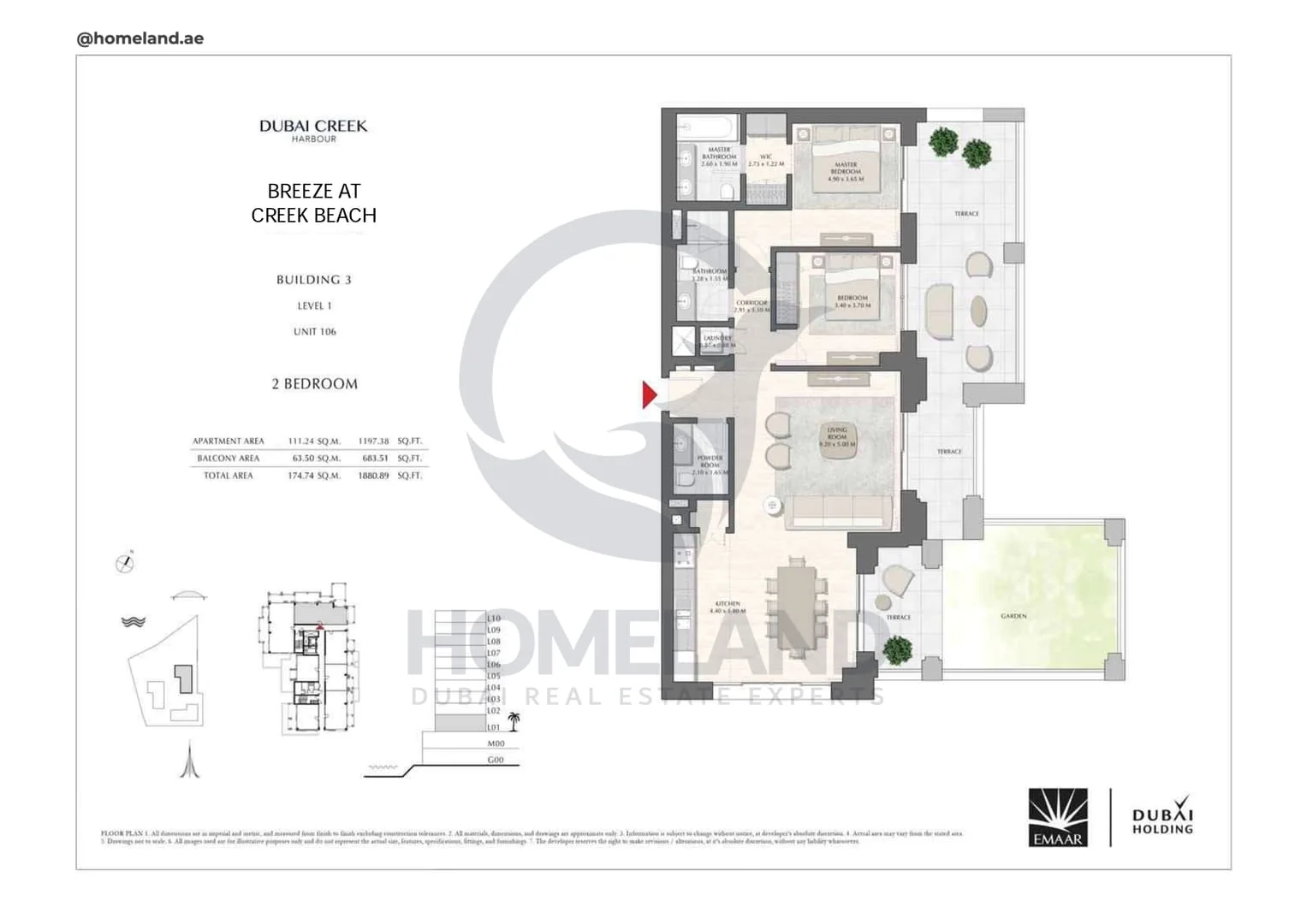 Breeze Creek Beach, Building 3, 2BR, Level 1, Unit 106, 1880 SQFT