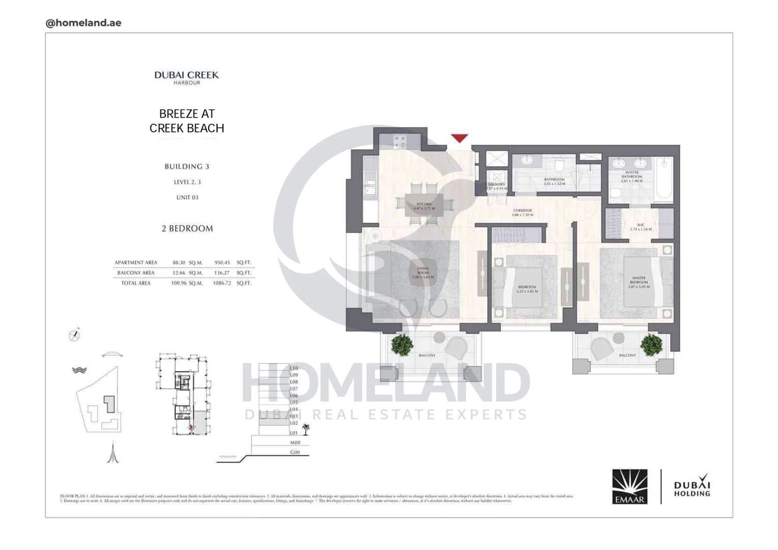 Breeze Creek Beach, Building 3, 2BR, Level 2-3, Unit 03, 1086 SQFT