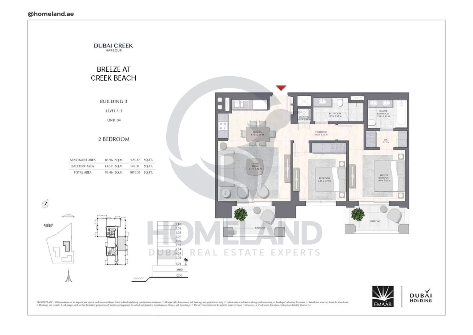 Breeze Creek Beach, Building 3, 2BR, Level 2-3, Unit 04, 1070 SQFT