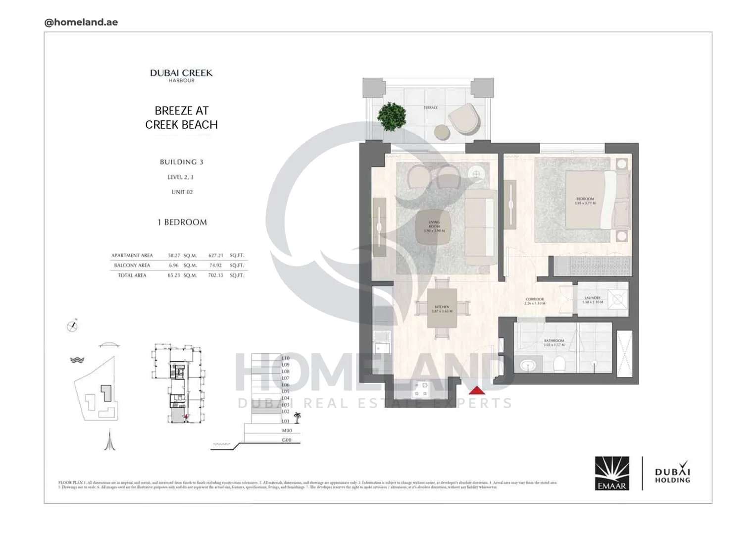 Breeze Creek Beach, Building 3, 1BR, Level 2-3, Unit 02, 702 SQFT