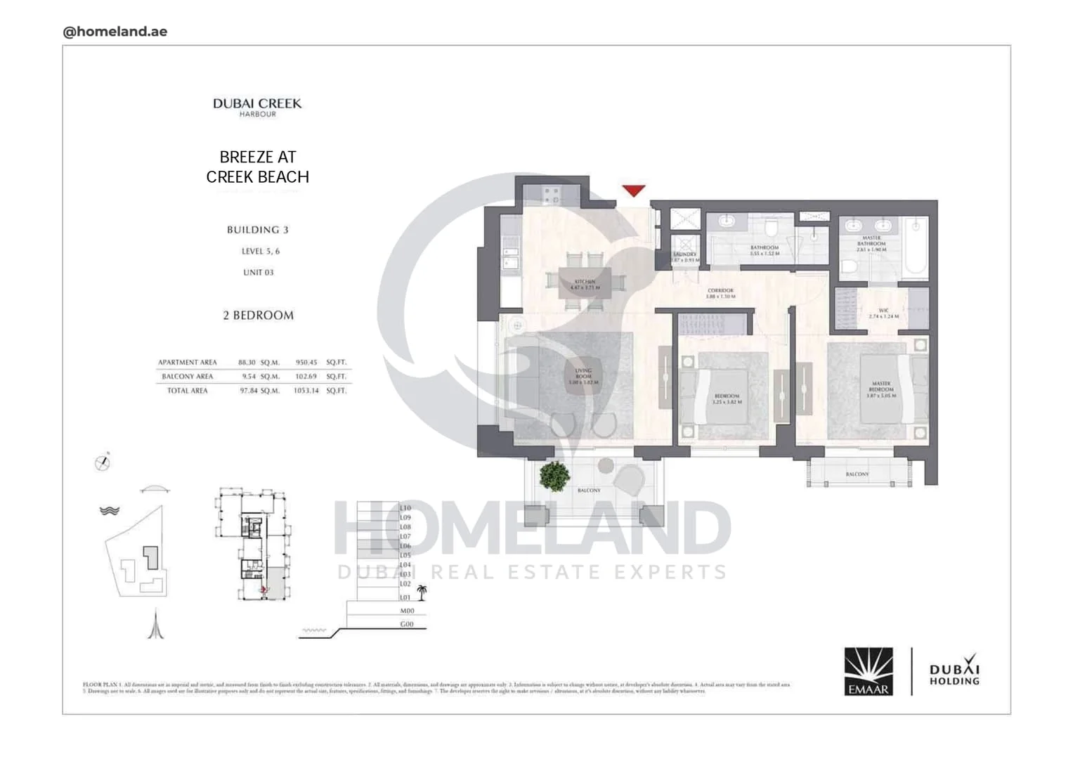 Breeze Creek Beach, Building 3, 2BR, Level 5-6, Unit 03, 1053 SQFT