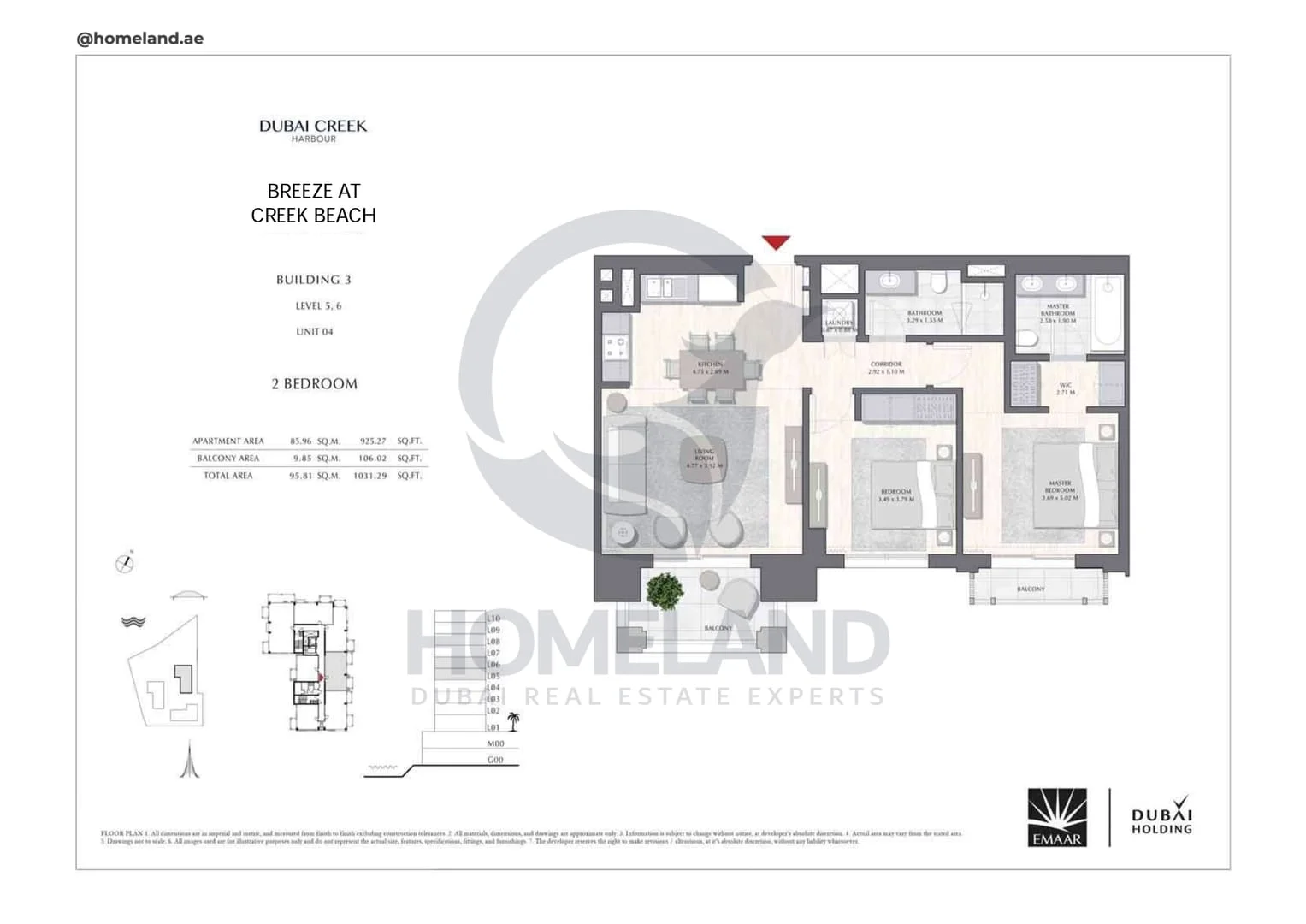 Breeze Creek Beach, Building 3, 2BR, Level 5-6, Unit 04, 1031 SQFT