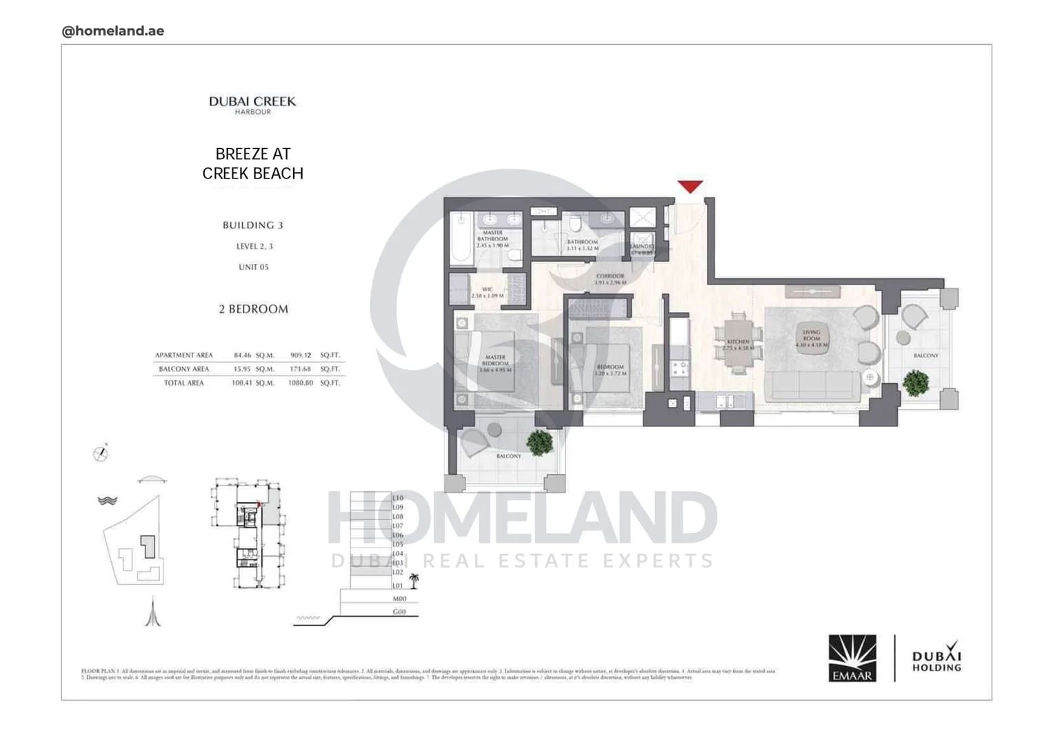 Breeze Creek Beach, Building 3, 2BR, Level 2-3, Unit 05, 1080 SQFT