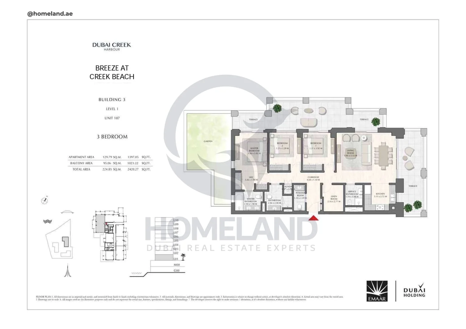 Breeze Creek Beach, Building 3, 3BR, Level 1, Unit 107, 2420 SQFT