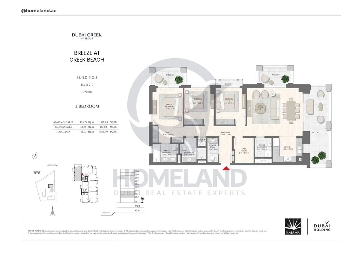Breeze Creek Beach, Building 3, 3BR, Level 2-3, Unit 07, 1809 SQFT